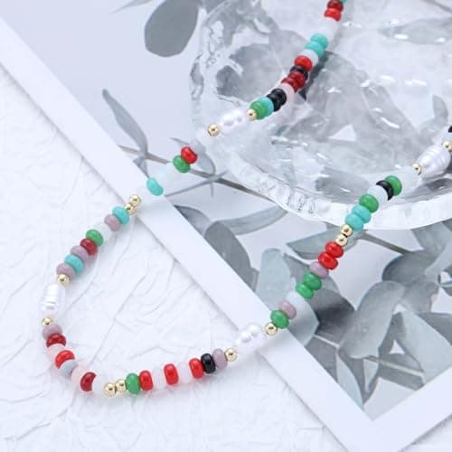 Collier tour de cou boho en perles de rocaille pour femmes FTCทัศ
