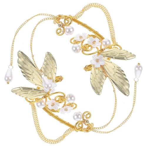 HANABASS Boucles d'oreilles légères à clip pour femmes longues pendantes avec franges dorées non percées accessoires mod