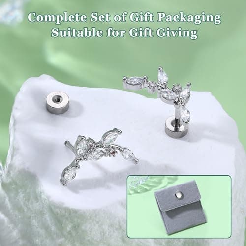 Adramata Acier Inoxydable Piercing Femmes Conch Tragus Helix 16G Argent Hypoallergénique Recycled Standard 100