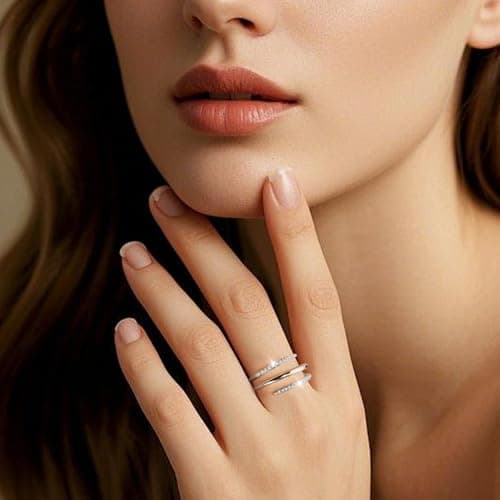 ALEXCRAFT Bague Argent 925 Femme Élégante et Hypoallergénique, Cadeaux de Bijoux pour Fille, Mère et Copine