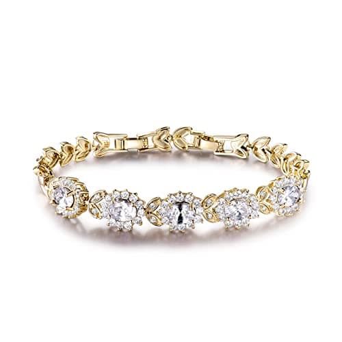 bracelet de princesse Diana femme or plaqué/cubique zircon faisant office de bijou aria 18k 0,5ct — Plaqué Or