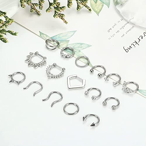Adramata Septum Piercings 16G 8MM Bijoux, Hommes et Femmespour Accessoires Piercings, Écrous et Boucles d'OreillesRARÉFI