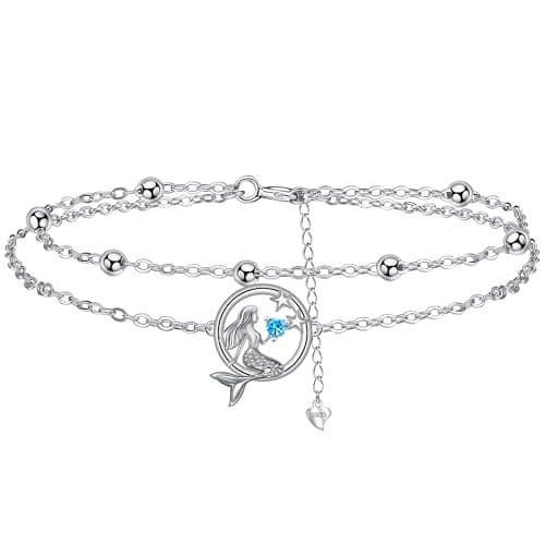 Bracelet Bijoux en Argent Sterling 925 Femme Soeur Mignon Cadeaux d'Anniversaire biedant un Design Élégant et Élancé;cha — argent-sirène