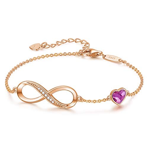Bracelet LOUISA SECRET Femme Argent 925 Infini Noël Anniversaire Maman — Or rose + violet