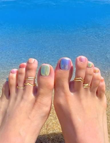 Adramata Or 14 Karat Boucles d'orteil Femmes Coeur de Fleur Or Recyclé Boucles d'orteil Réglables Pour Pieds de Plage Ét