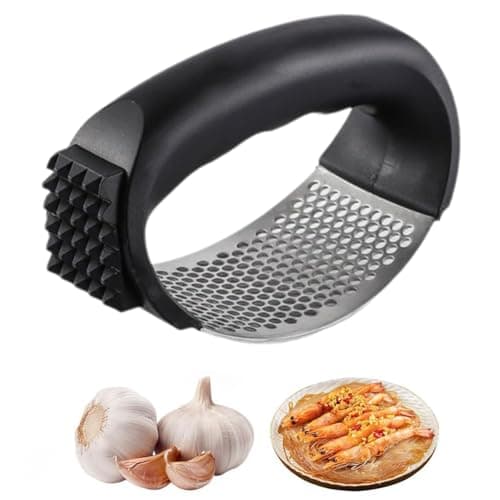 Presse-ail inoxydable nouveau style pour cuisine, ustensile manuel portable des ménagers, écraser l'ail facilement (2 pi — 1 Pcs