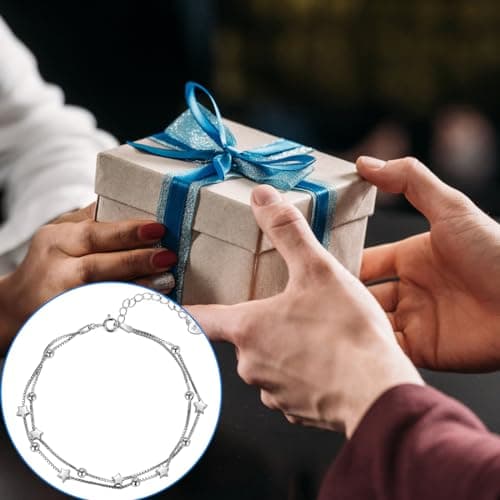 LuLiyLdJ Étoile Bracelets Argent Massif Meilleure D'amitié pour Femmes Cadeau d'Anniversaire_Reglable_1Piec