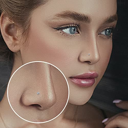 PiercingJ - Anneau Boucle de Nez Septum Acier Inoxydable | Bijoux de Corps Zircon Cristal Arc Courbe Spirale | Hommes et