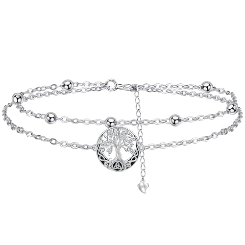 Bracelet Bijoux en Argent Sterling 925 Femme Soeur Mignon Cadeaux d'Anniversaire biedant un Design Élégant et Élancé;cha — argent-arbre de vie-1
