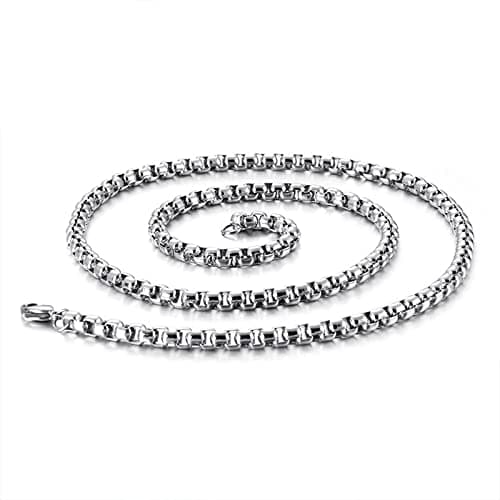 AMDXD Collier Garçon Fantaisie Perle Acier Inoxydable pour Homme ulongwearoriginalecollierperle — Argent