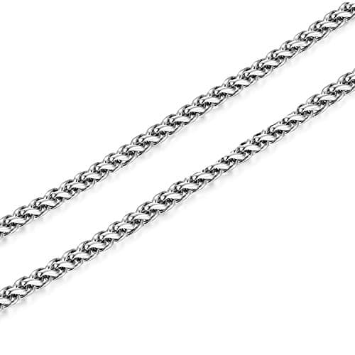 Collier Croix Femme Homme Religieux Argent Acier Inoxydable 61cm Longue Recyclé Standard 100