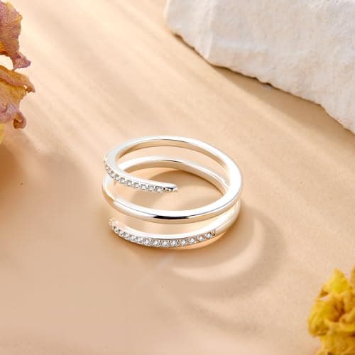 ALEXCRAFT Bague Argent 925 Femme Élégante et Hypoallergénique, Cadeaux de Bijoux pour Fille, Mère et Copine