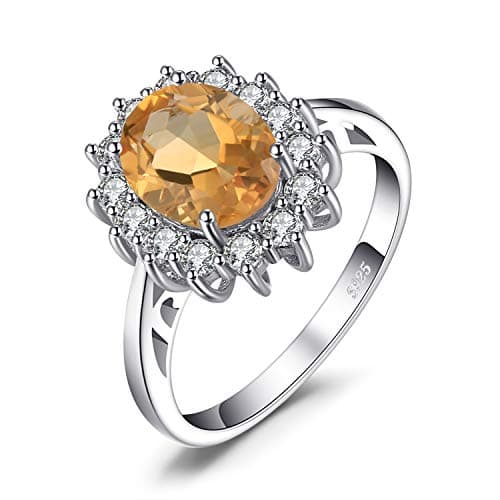 JewelryPalace Diana Princesse Améthyste Péridot Grenat Citrine Topaze Bague Argent 925 Or Jaune Or Rose Vintage Parure d — 4-1 Jaune Citrine Bague Argent