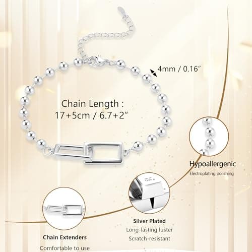 Bracelet Argent 925 Femme Étoile Lune Zircon Réglable Noël Anniversaire Diplômé Cadeaux Femme Fille