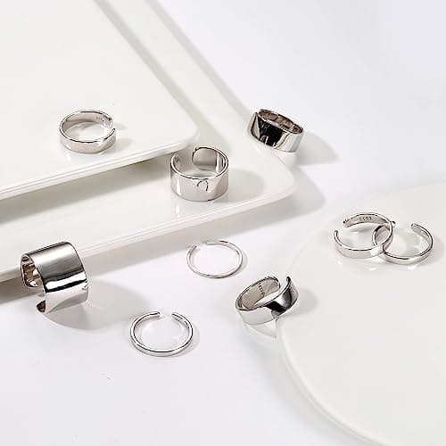 Bague Femme Chriscoco Argent 925 Réglable Fiançailles Mariage 1/2/3/4/5/6/8/10/15MM