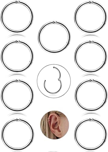 Adramata Piercing Bijoux Acier Inoxydable pour Nez et Oreille Élégant Accessoire de Mode Recyclé Größe Standard