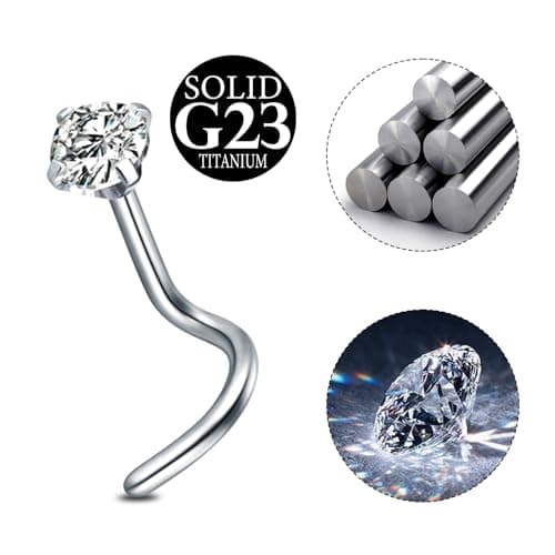 AceFun Piercing nez titane G23 pour femmes et hommes avec cubique zircone 2mmdiamond formé Lbijouxbijoux de nez