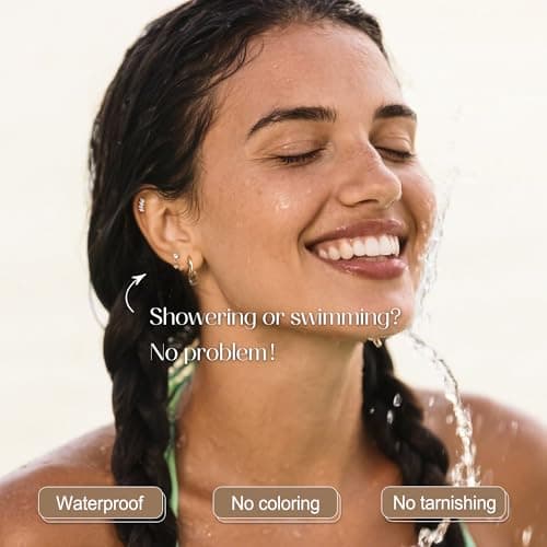 Adramata 7 Paires de Boucles d'Oreilles Or Acier Inoxydable Piercing Tragus Hypoallergénique pour Femme Bijoux Femme Fil