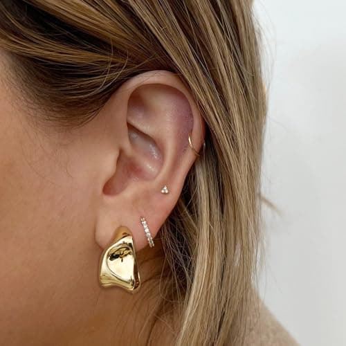 Adramata Boucles d'Oreilles Or Femme Grosses Boucles d'Oreille Argent 925 Plaquées Or 14 Carats Recycled Standard 100
Ad