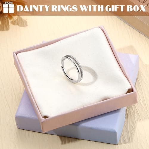 Adramata Bague Argent 925 Femme Recycled | Anniversaire Cadeau Femme | Alliance Reglable Empilables