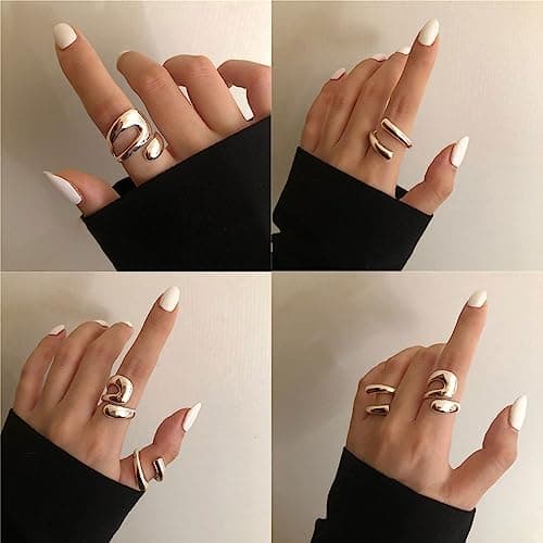 Nbsameng Anneau Femme Argent Sterling 925 Empilable Taille Ajustable Emballage Cadeau