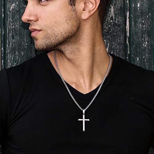 Collier Croix Adramata Homme Femme en Argent 925 et Acier Inoxydable Recycled | Standard 100