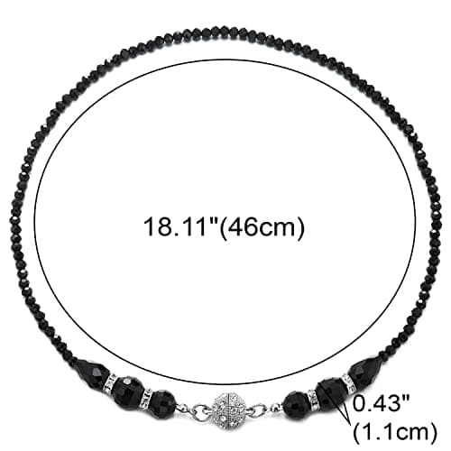 COOLSTEELANDBEYOND Noir Robe Soirée Pendentif Collier Cristal Chaîne Choker Zircone Cubique