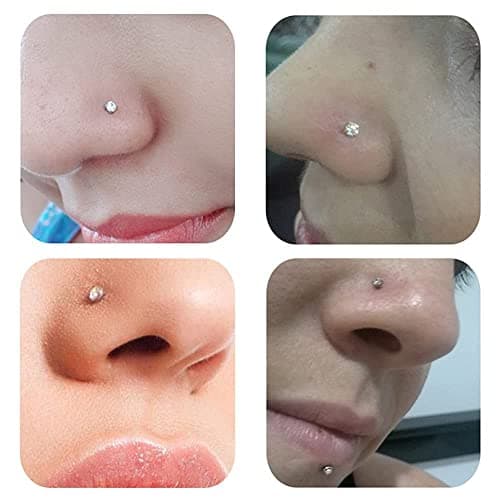 Milacolato Piercing Nez en Acier Inoxydable pour Femme Homme | Anneau Hypoallergénique 18G | Bijoux Nez Anneau Droit 15P