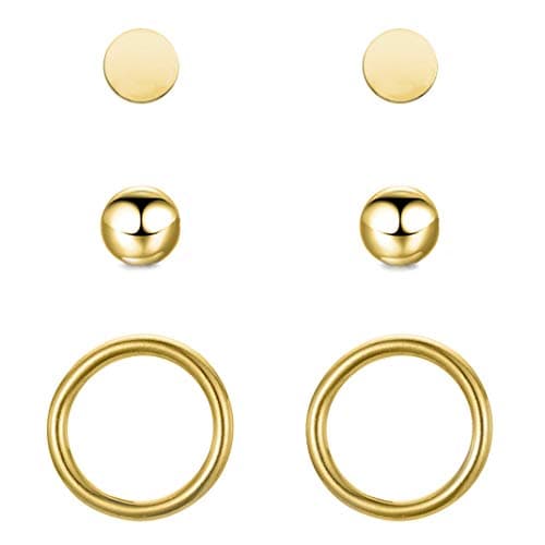 BONNYBIRD® Boucles d'Oreilles Acier Inoxydable Femme "BonnyClassic" - Résistance à l'eau & Bien Toléré Par la Peau | Or