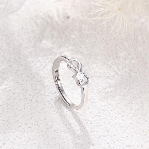 Milacolato Anneaux en argent sterling infini pour femmes réductibles RandomForest Recycled Claim Standard 100