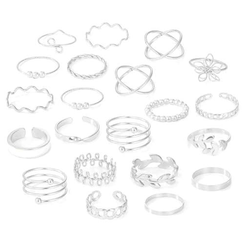 Hifot Knuckle Bagues Argent Femme Ado Bohème Vintage Reglables Cadeau