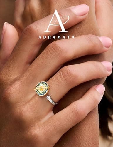 Adramata Anti Stress Bagues pour Femme Ajustement Pierre de Lune Réglable Ouverts Anti Anxiété venta américaine