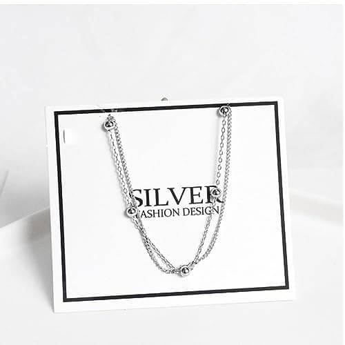 Bracelet Argent 925 Femme, Double Couche Reglable pour Meilleure Amie avec Perles Fin et Boule en Argent, Bijoux Pour Fi