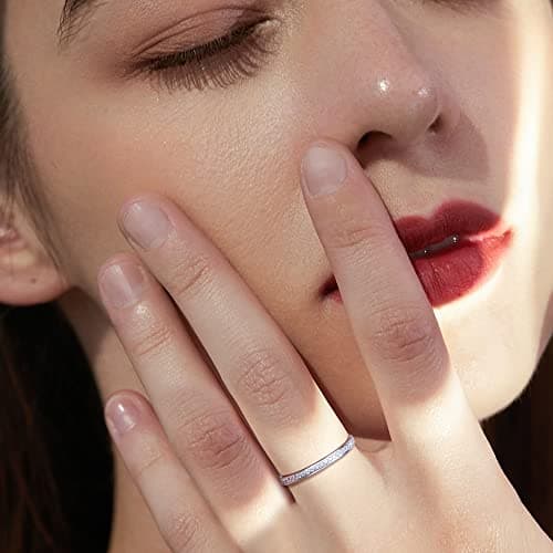 Bague Adramata Femme Argent 925 Zircone Cubique, Bijou Fiançailles Mariage Anniversaire 49-61.5 Recycled 100 Standard