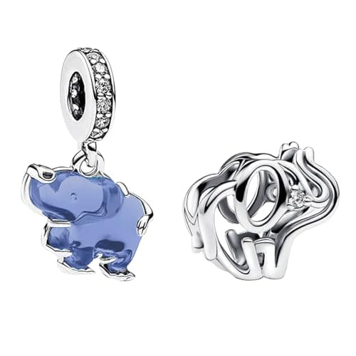 Amuefer 925 argent charms bracelet collier pendentif perles charmé papillons, amour, cadeaux pour mère anniversaire, tor — B-Elephant Charm Duo