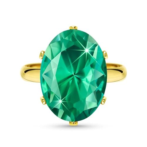 Linawe Bague Ajustable en Diamant Synthétique Moissanite pour Femme, Grande Bague en Cuivre en Trois Nuances d'Or, Or Ro — Or jaune,Décembre