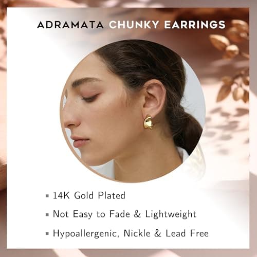 Adramata Boucles d'Oreilles Or Femme Grosses Boucles d'Oreille Argent 925 Plaquées Or 14 Carats Recycled Standard 100
Ad
