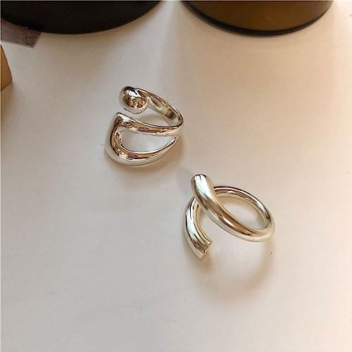 Nbsameng Anneau Femme Argent Sterling 925 Empilable Taille Ajustable Emballage Cadeau