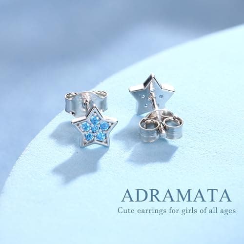 Adramata Boucles d'Oreilles Argent 925 Hypoallergéniques Fille Femme 100% Recyclé