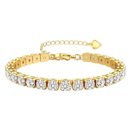 Bracelet Adramata Femme Brillant Tennis Chaîne Réglable 3/4/5MM Argent Or Recyclé Standard 100 — Or