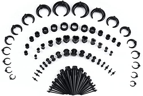 Adramata Expander Kit d'Oreille pour Femme et Homme Recycled | 80Pièces 14G-00G | Cônes et Bouchons en Silicone | Pierci