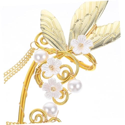HANABASS Boucles d'oreilles légères à clip pour femmes longues pendantes avec franges dorées non percées accessoires mod