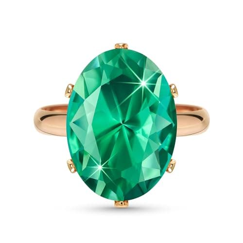 Linawe Bague Ajustable en Diamant Synthétique Moissanite pour Femme, Grande Bague en Cuivre en Trois Nuances d'Or, Or Ro — Or rose,Décembre