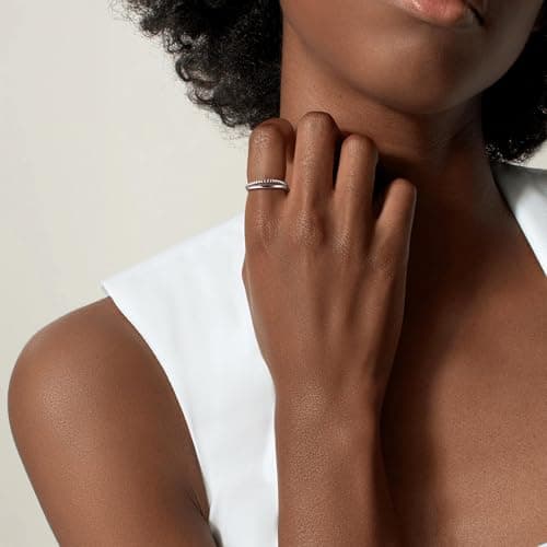 Adramata Bague Argent 925 Femme Recycled Empilables Torsadé