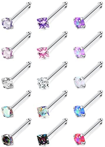 Milacolato Piercing Nez en Acier Inoxydable pour Femme Homme | Anneau Hypoallergénique 18G | Bijoux Nez Anneau Droit 15P — Anneau de nez droit