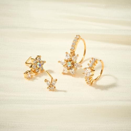 Nez-Piercing Acier Inoxydable Zircone Cubique : Chic 5 PCS 20G Bijoux