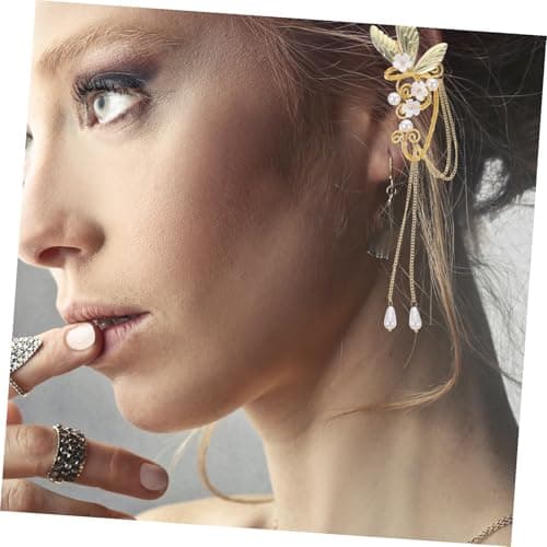 Garneck Boucles Oreilles Clip Ailes Longues pour Femmes Élégantes pour Fête et Mariage 2 Pièces Légères Non Percées