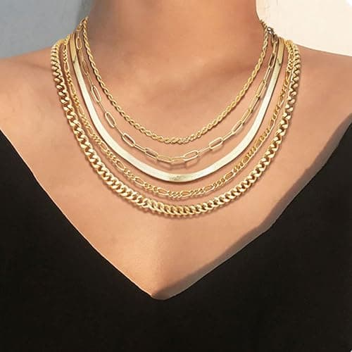 Kakonia 14K plaqué or superposé - Collier pour femme - Élégant et résistant - 40 cm