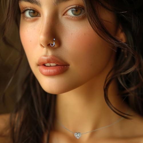 LAURITAMI Opal piercing nez anneau mince 18G, connecteur acier chirurgical 20G piercing nez spirale, set pour piercing n