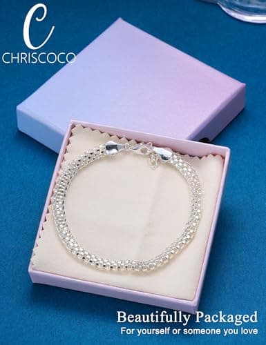 Bracelet Argent 925 Empilable Femme Bijoux Zircone Cubique Réglable Femmes Filles Chriscoco Ensemble Bijoux